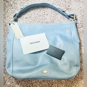 RARE Brahmin Eva Charleston Slouchy Leather Hobo Bag - Marlin Blue NWT